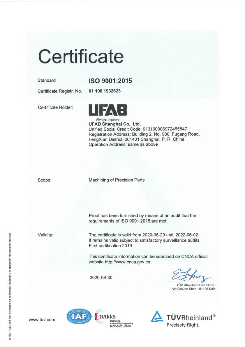 Certifications ISO 9001-2008 ISO 1400-2004 ISO 3834-2-2005